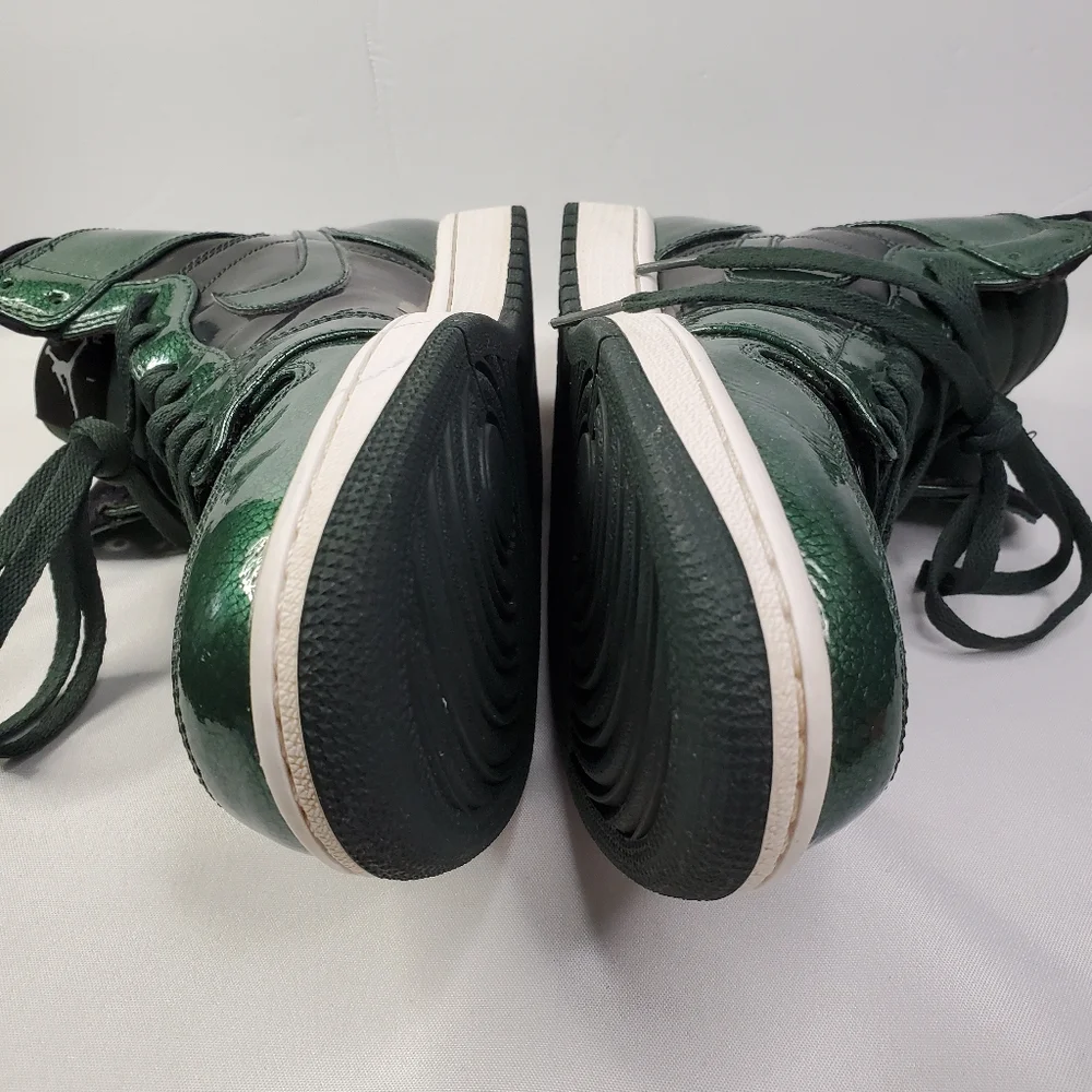 Size 10 Nike Air Jordan 1 Retro High Anti Gravity Grove Green Patent 332550-300 - Picture 16 of 16